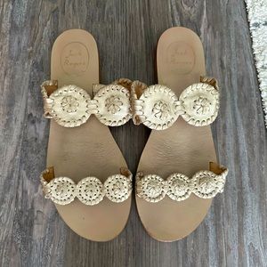 Jack Rogers Lauren Sandals Gold Platinum